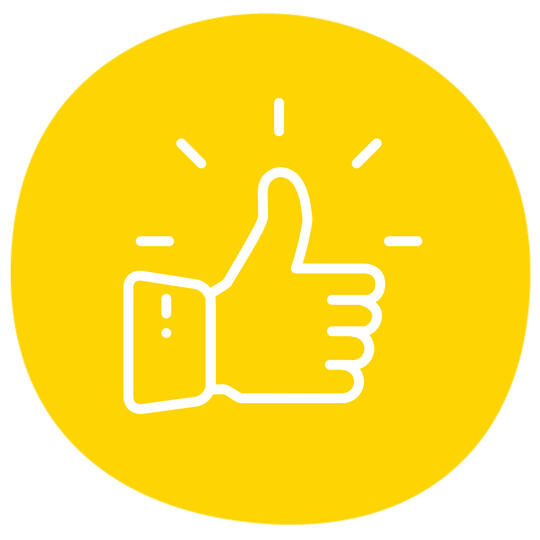 Builds confidence thumbs-up icon